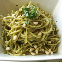 Gluten-free, Dairy-free Basil Pesto Pasta with Pine Nuts