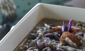 Bison, Bean, Lentil, Tomato Soup by DailyForage.com